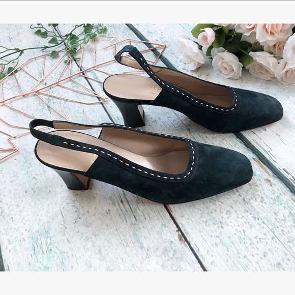 Salvatore Ferragamo Black Suede Heels - Picture 2 of 8